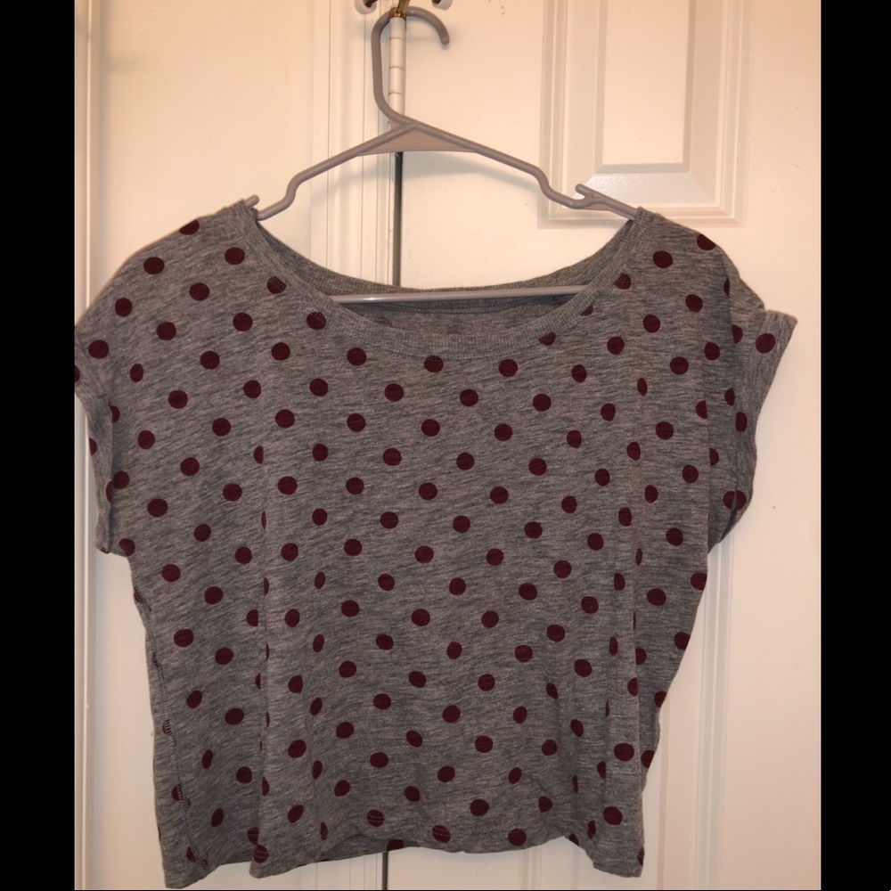 polka dot crop tee